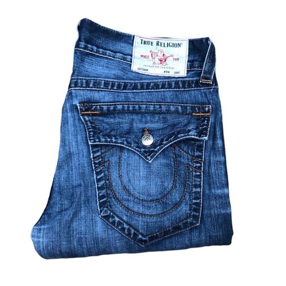 TRUE Religion Jeans Size 34 BILLY FLAP T Blue - Picture 1 of 9